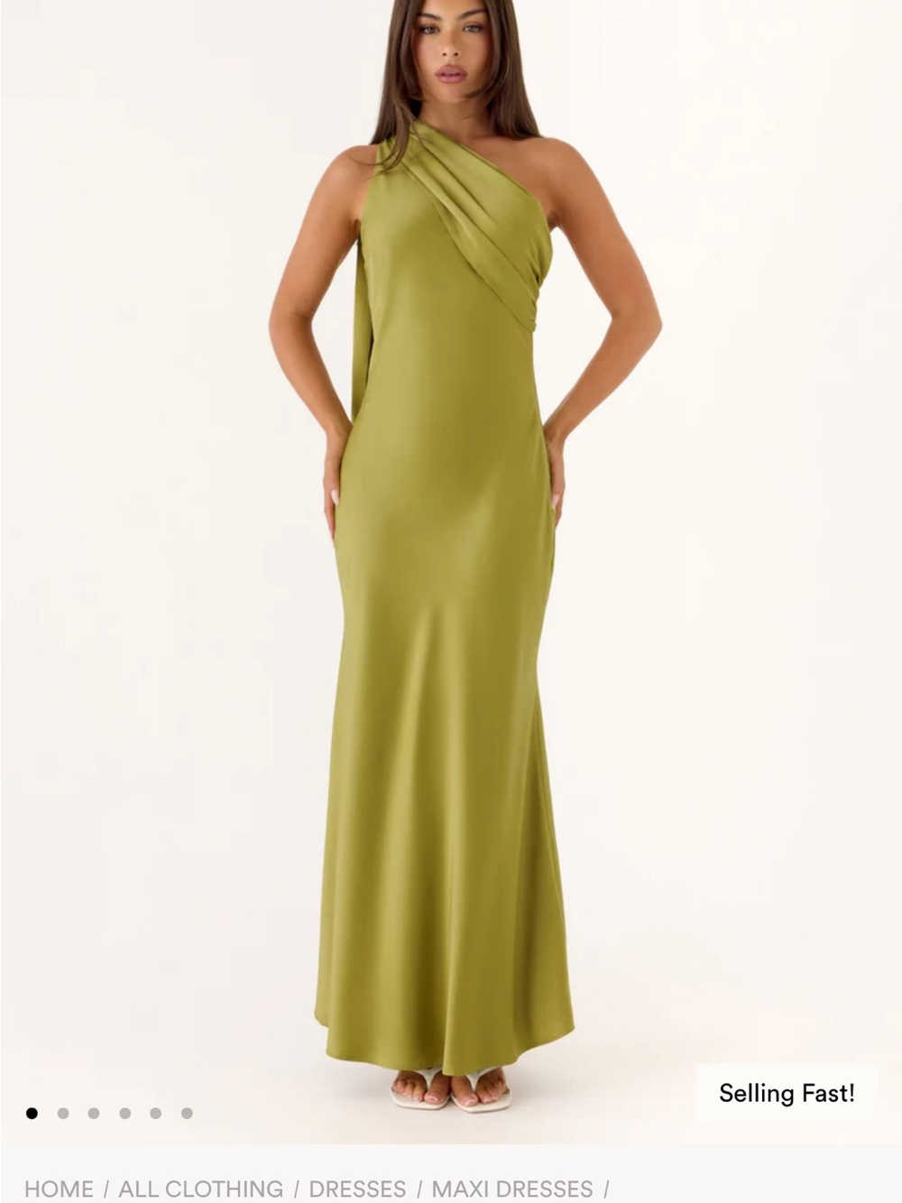 Peppermayo Elena Olive Green Maxi Dress